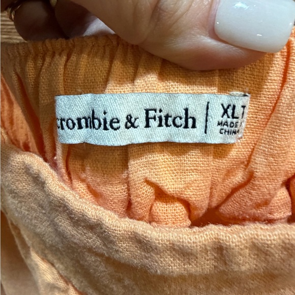 Abercrombie & Fitch Orange Creamsicle Linen Blend Maxi Dress Size XL Tall - Picture 3 of 5